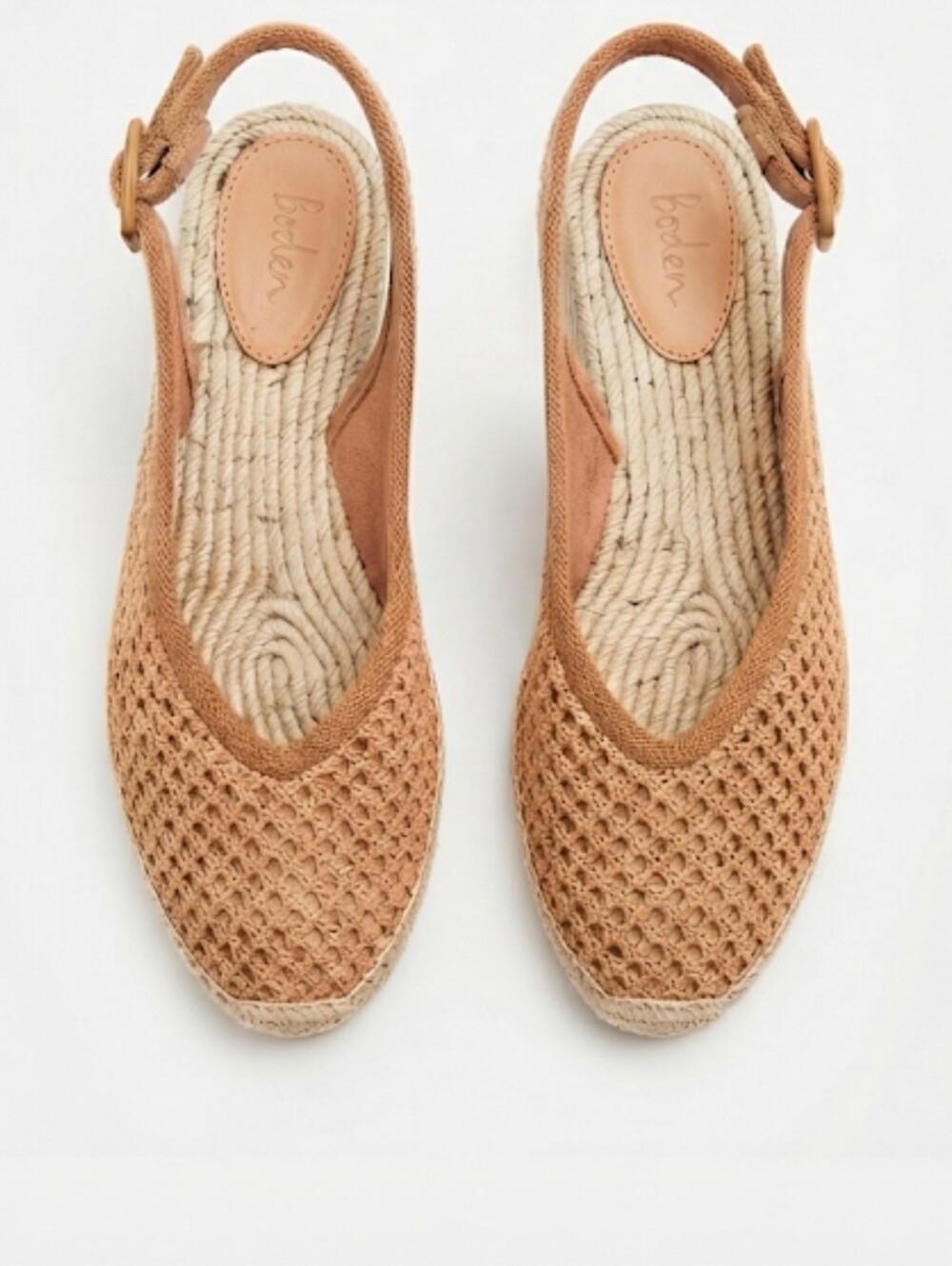Boden Woven Slingback Espadrille Flat Sandals Size 40 Usa 9 Blush Pink Coastal - Picture 2 of 10